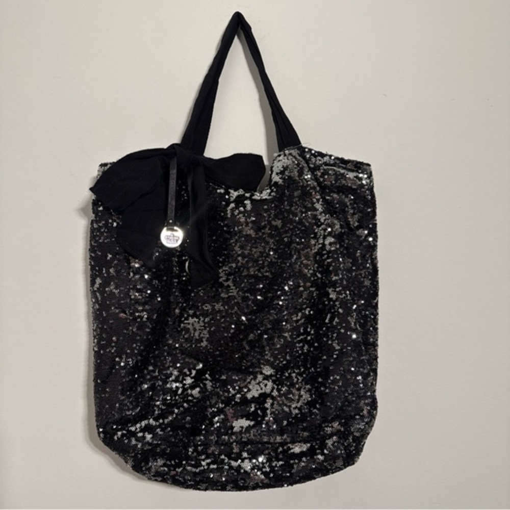 Juicy Couture Black and Silver Sequin Tote Bag (0005)